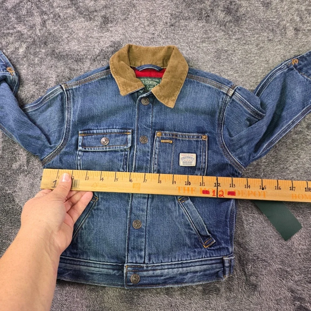 Ralph Lauren Polo Country Corduroy Collar Denim Jacket Baby Toddler Size 3